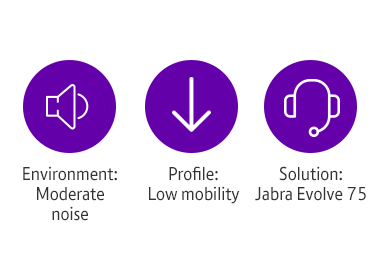 enviroment moderate noise profile low mobility solution jabra evolve 75