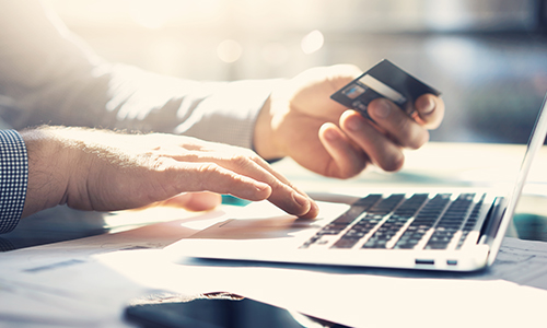Customer using credit card