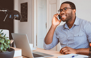 Man on phone discussing leasing options