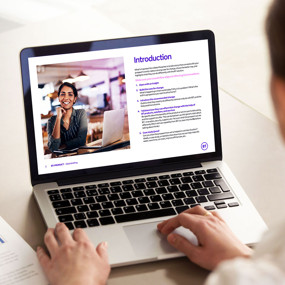 BTnet for education brochure on a tablet device