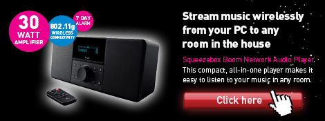 Stream music anywhere with the Logitech Squeezebox Boom