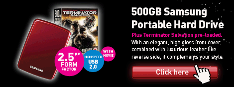 500GB Samsung Portable Hard Drive - With Terminator Salvation pre-loaded
