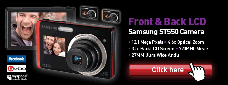 The world's first front & back LCD display  - Samsung ST550 Camera