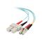 C2G 3m LC-SC 10Gb 50/125 OM3 Duplex Multimode PVC Fibre Optic Cable (LSZH) - Aqua