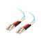 C2G 10m LC-LC 10Gb 50/125 OM3 Duplex Multimode PVC Fibre Optic Cable (LSZH) - Aqua