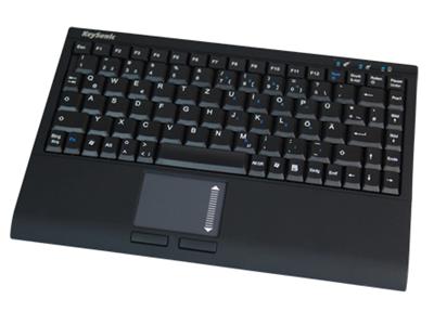 KeySonic Compact USB keyboard with touch pad - black soft skin