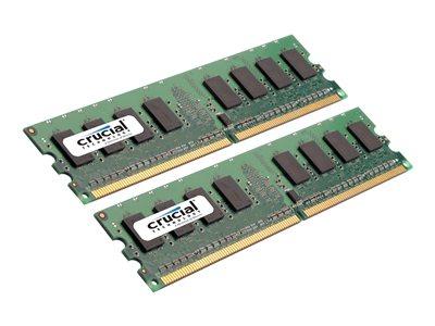 Crucial 4GB (2x2GB) DDR2-800 1.8V DIMM Memory