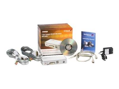 StarTech.com 2 Port USB DVI KVM Switch with Audio and Cables