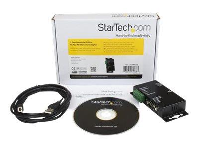 StarTech.com 1 Port Metal Industrial USB to RS422/RS485 Serial Adapter with Isolation