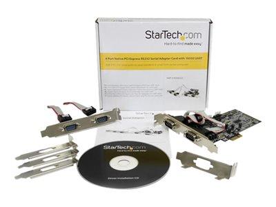 StarTech.com 4 Port Native PCI Express RS232 Serial Adapter Card with 16550 UART
