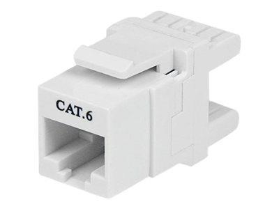 StarTech.com 180° Cat 6 Keystone Jack - RJ45 Ethernet Cat6 Wall Jack White - 110 Type