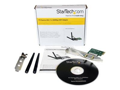 StarTech.com PCI Express Wireless N Adapter - 300 Mbps PCIe 802.11 b/g/n Network Card – 2T2R 2.2 dBi