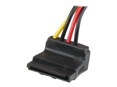 StarTech.com 12in LP4 to 2x Right Angle Latching SATA Power Y Cable Splitter - 4 Pin Molex to SATA