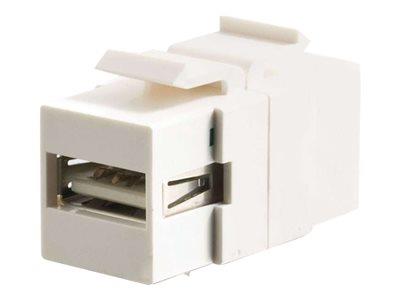 C2G Snap-In USB A/B Female Keystone Insert Module - White