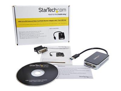 StarTech.com USB 3.0 to DVI External Video Card Multi Monitor Adapter with 1-Port USB Hub  1920x1200