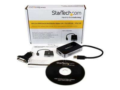 StarTech.com USB 3 to HDMI w/ USB Hub