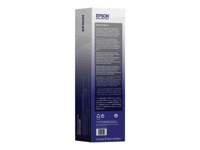 Epson Black Ribbon Cartridge for PLQ-20/22, 3-Pack