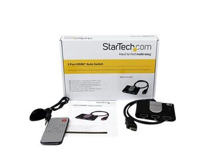 StarTech.com 3 Port HDMI Auto Switch w/ IR Remote Control