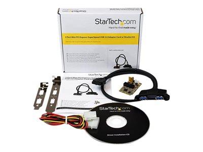 StarTech.com 2 Port SuperSpeed Mini PCI Express USB 3.0 Adapter Card w/ Bracket Kit and UASP Support