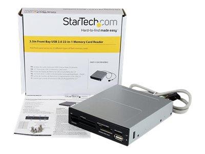 StarTech.com 3.5in Front Bay 22-in-1 USB 2.0 Internal Multi Media Memory Card Reader - Black