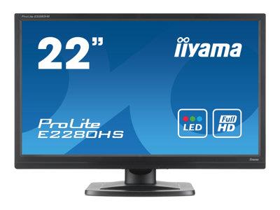 iiyama ProLite E2280HS 22" 1920x1080 5ms HDMI DVI-D VGA Black Monitor with Speakers
