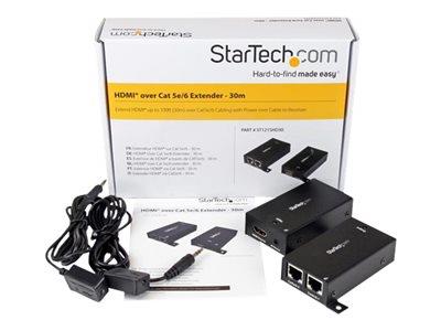 StarTech.com HDMI Over Cat5 / Cat6 Extender with IR - 100 ft (30m) Power Free