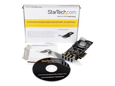 StarTech.com 4 Port PCI Express (PCIe) SuperSpeed USB 3.0 Card Adapter w/ 2 Dedicated 5Gbps Channels