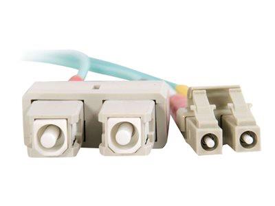 C2G 2m LC-SC 10Gb 50/125 OM3 Duplex Multimode PVC Fibre Optic Cable (LSZH) - Aqua