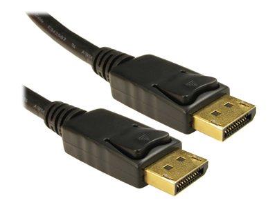 Cables Direct 2m Locking DisplayPort Male - Male Cable Black