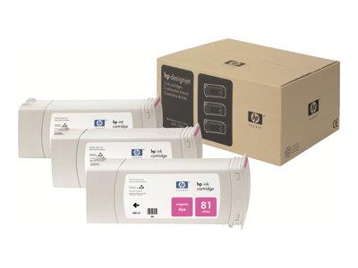 HP 81 3-pack 680-ml Magenta Dye Cartridges