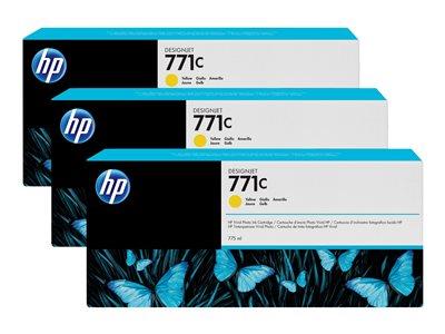 HP 771C 3-pack 775-ml Yellow Designjet Ink Cartridges