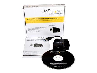 StarTech.com Universal USB 3.0 Laptop Mini Docking Station w/ HDMI GbE