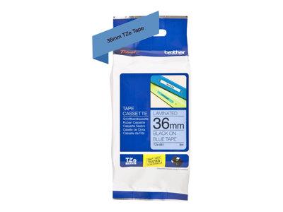Brother P-touch (36mm x 8m) Black On Blue Labelling Tape