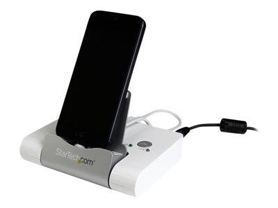 StarTech.com 3 Port USB 3.0 Hub plus Combo Fast-Charge Port (2.1A) with Smartphone / Tablet Stand