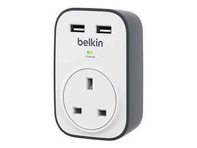 Belkin SurgeCube 1-Way Surge Protector w/ 2x 2.4amp USB Charging