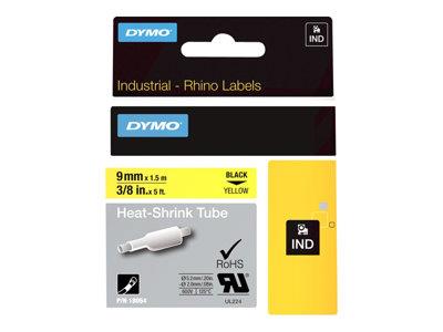 DYMO RhinoPRO Heat Shrink Tubing - Black on Yellow 9mm