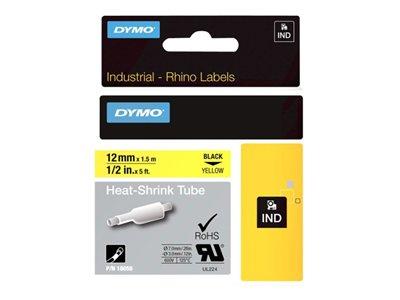 DYMO RhinoPRO Heat Shrink Tubing - Black on Yellow 12mm