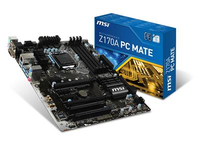 MSI Z170A PC MATE Intel Z170 LGA1151 DDR4 PCIe M.2 USB 3.1 ATX