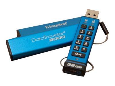 Kingston 16GB DataTraveler 2000 AES 256-bit Encryption USB 3.1 Drive