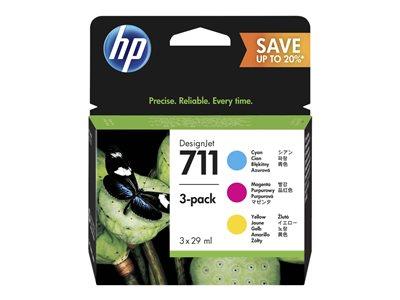 HP 711 3-Pack 29-ml Cyan/Magenta/Yellow Ink Cartridges