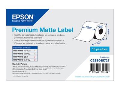 Epson Premium Matte Label  - Continuous Roll 105mm x 35m