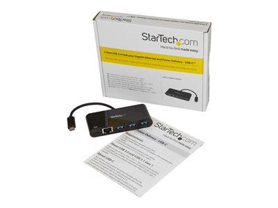 StarTech.com 3PT USB 3.0 C Hub + GbE PD 2.0