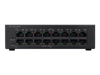 Cisco SF110D-16HP 16-Port Unmanaged Desktop PoE+ Switch