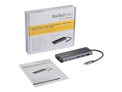 StarTech.com USB-C Multiport Adapter - SD - Power Delivery - 4K HDMI - GbE  - 2x USB 3.0 (DKT30CSDHPD)