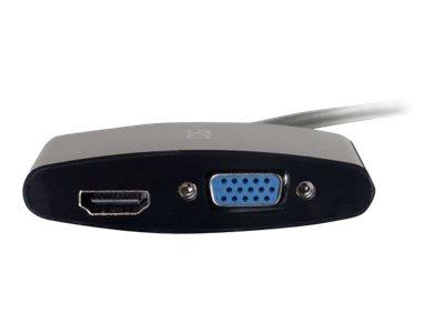 C2G 8in Mini DisplayPort to HDMI/VGA Adapter - Black