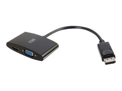 C2G 8in DisplayPort to HDMI/VGA Adapter - Black