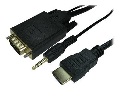 Cables Direct 1m HDMI (Source) M To VGA (Display) M Cable + Audio Cable