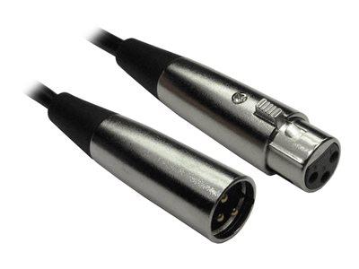 Cables Direct 3m 3Pin XLR M-F Audio Cable - Silver Conn Gold Pins