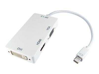 Cables Direct 15cm Mini Display Port - HDMI+DVI+VGA White Adapter