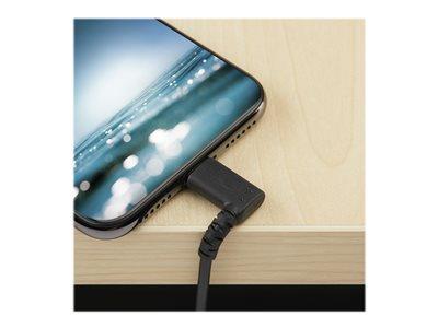 StarTech.com 2m / 6.6ft Angled Lightning to USB Cable - Black